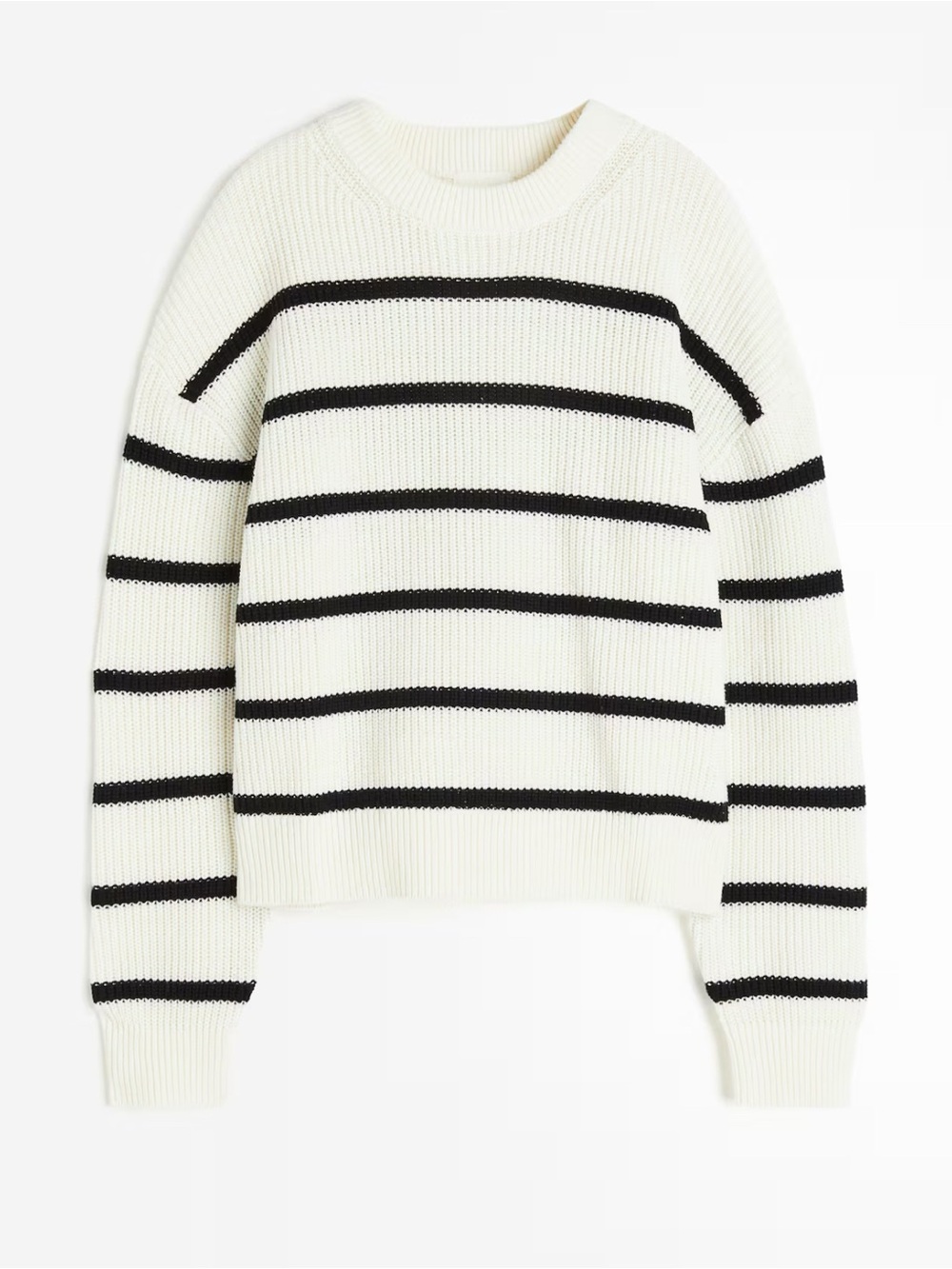 Women’s H&M Cream and Black Stripe Knit Sweater